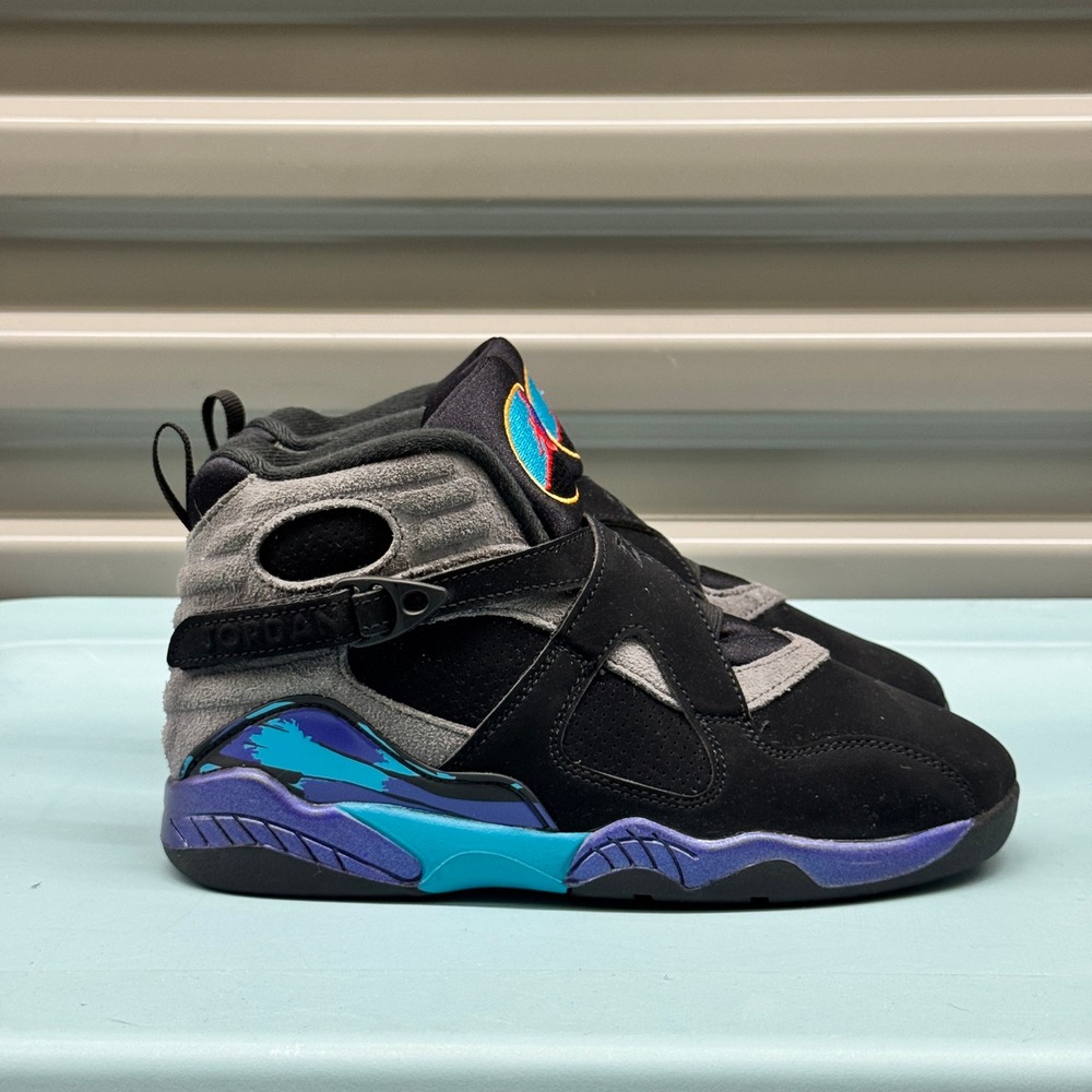 Size 3 - Jordan 8 Retro Aqua 2025 Black Bright Concord 305368-025 Kids